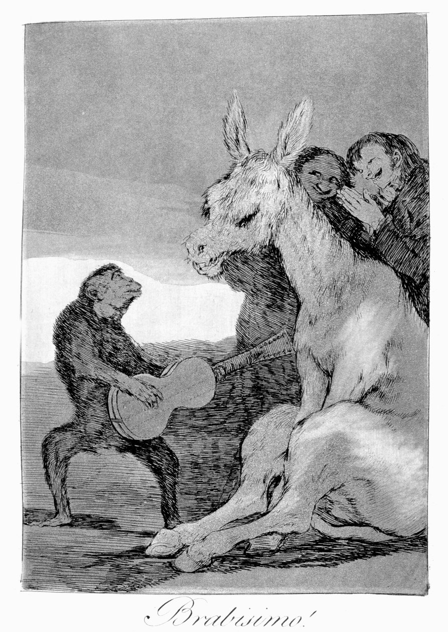 أحسنت! كاريكاتير الأمسيات الموسيقية ، 1799 بواسطة فرانسيسكو دي جويا