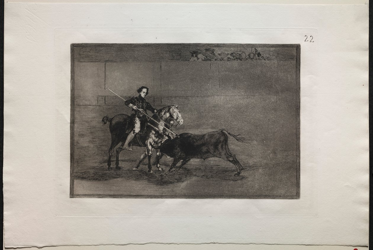 مصارعة الثيران: الشجاعة الرجولية لل Pajuelera المشهورة في الحلبة في Saragosa ، 1876. بواسطة فرانسيسكو دي جويا