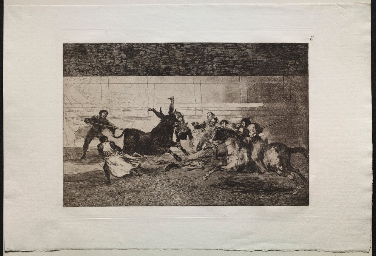 مصارعة الثيران: وفاة تكوين Pepe Illo 2 ، 1876. بواسطة فرانسيسكو دي جويا