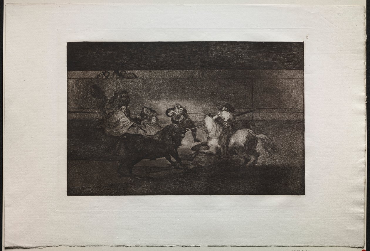 مصارعة الثيران: وفاة تكوين Pepe Illo 3rd ، 1876. بواسطة فرانسيسكو دي جويا