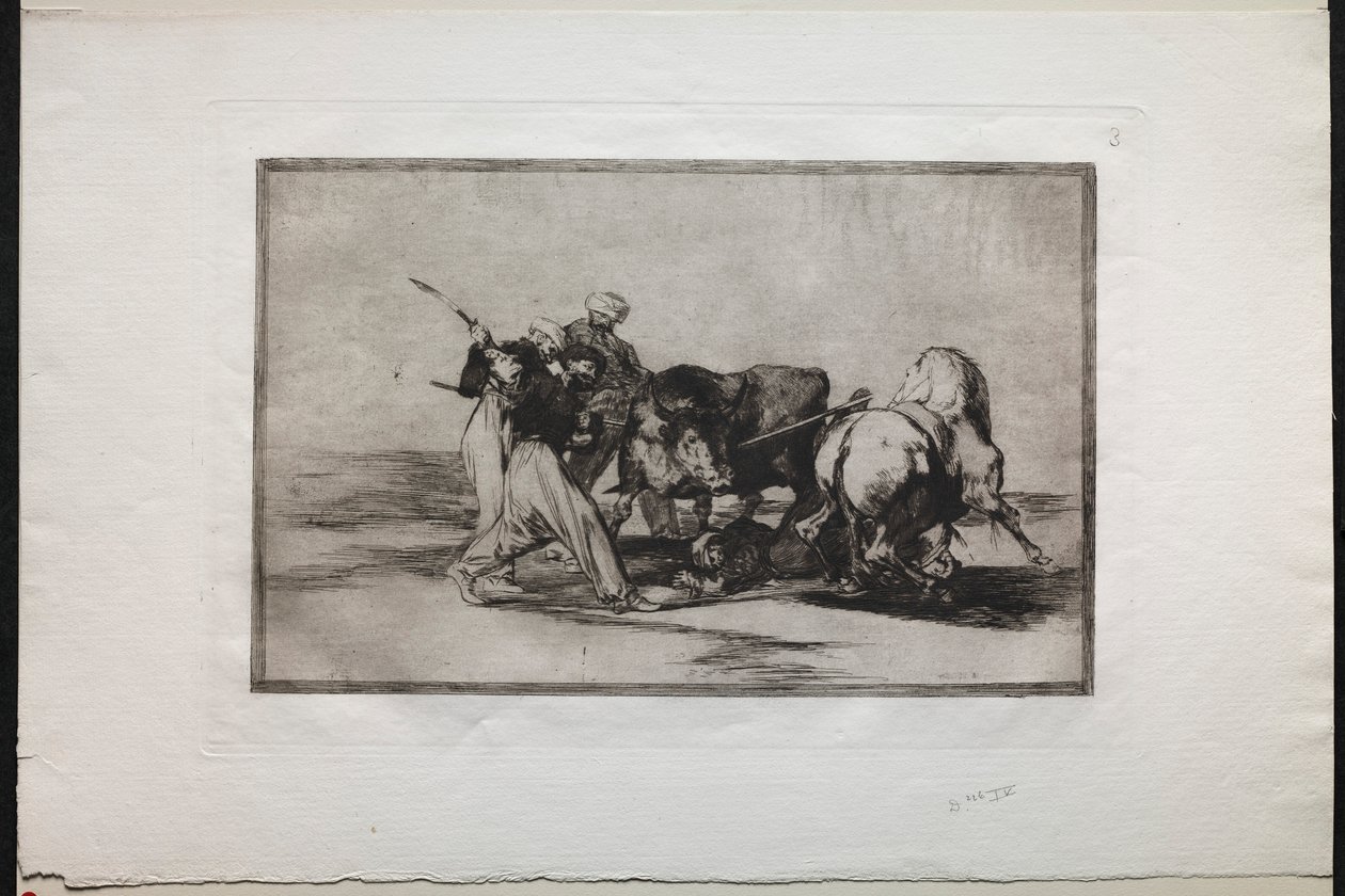 مصارعة الثيران: استوطن المغاربة في إسبانيا ، والتخلي عن خرافات القرآن ، 1876. بواسطة فرانسيسكو دي جويا