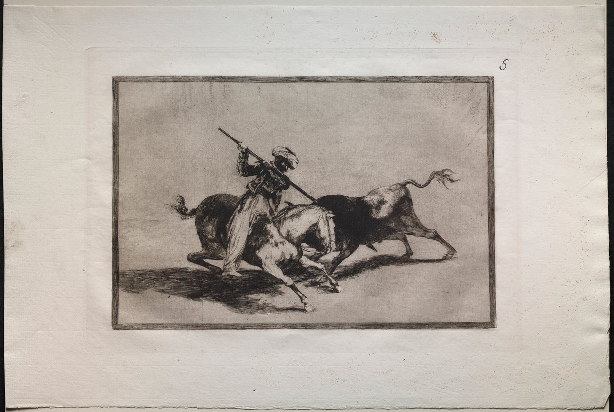 مصارعة الثيران: مور غزال الحماسي هو أول من قاتل وفقًا للقواعد ، 1876. بواسطة فرانسيسكو دي جويا