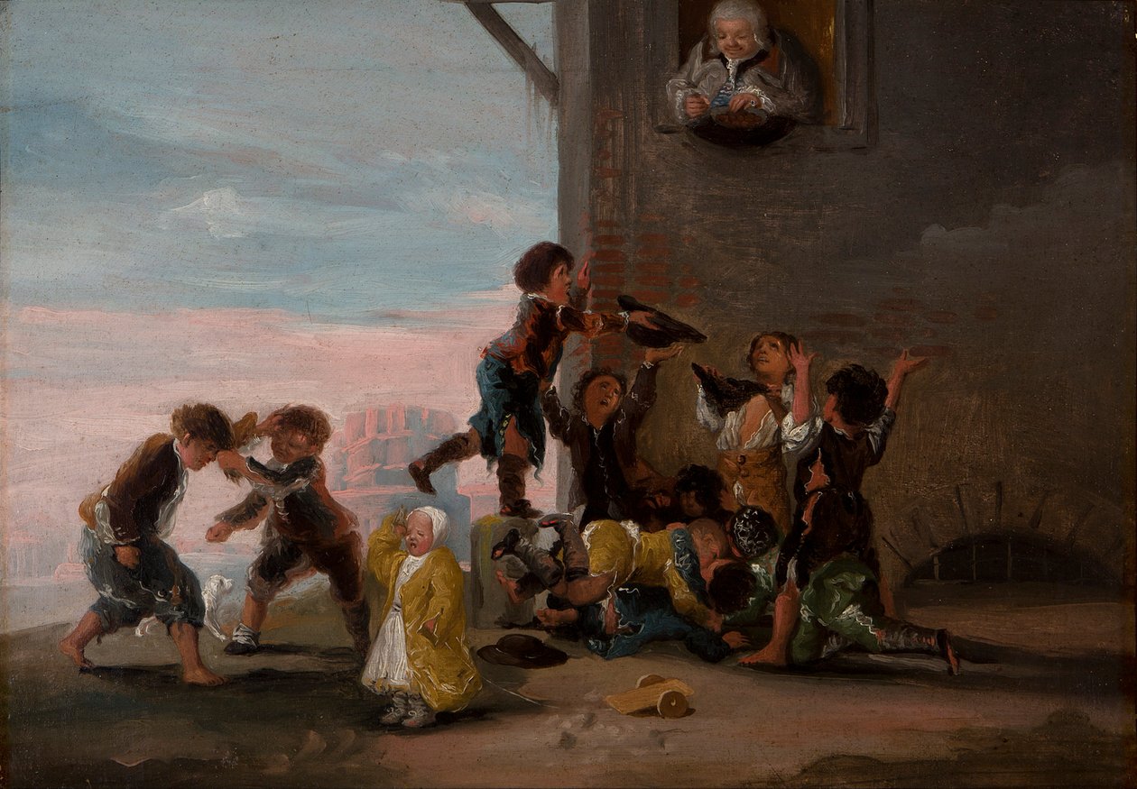 أطفال يقاتلون من أجل الكستناء أطفال يقاتلون من أجل الكستناء ، 1786. بواسطة فرانسيسكو دي جويا