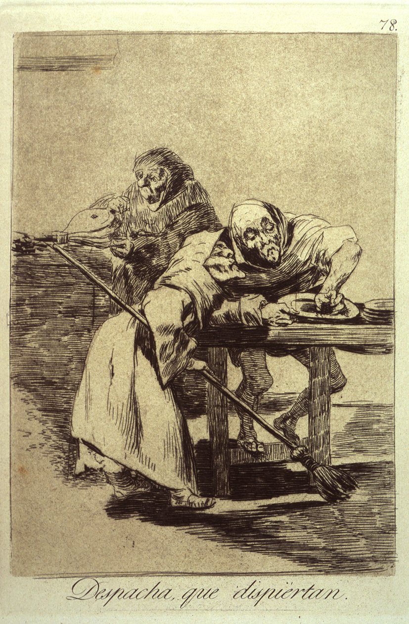 Despacha Que Dispiertan كن سريعًا ، فهم يستيقظون ، اللوحة 78 من لوس كابريتشوس ، 1799 بواسطة فرانسيسكو دي جويا