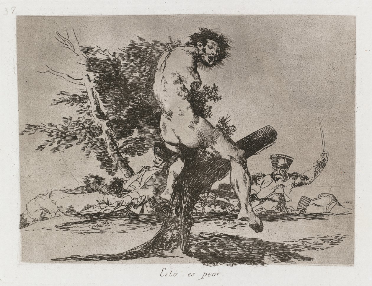 كوارث الحرب: Pl. 37 ، هذا أسوأ ، 1810-1813. بواسطة فرانسيسكو دي جويا