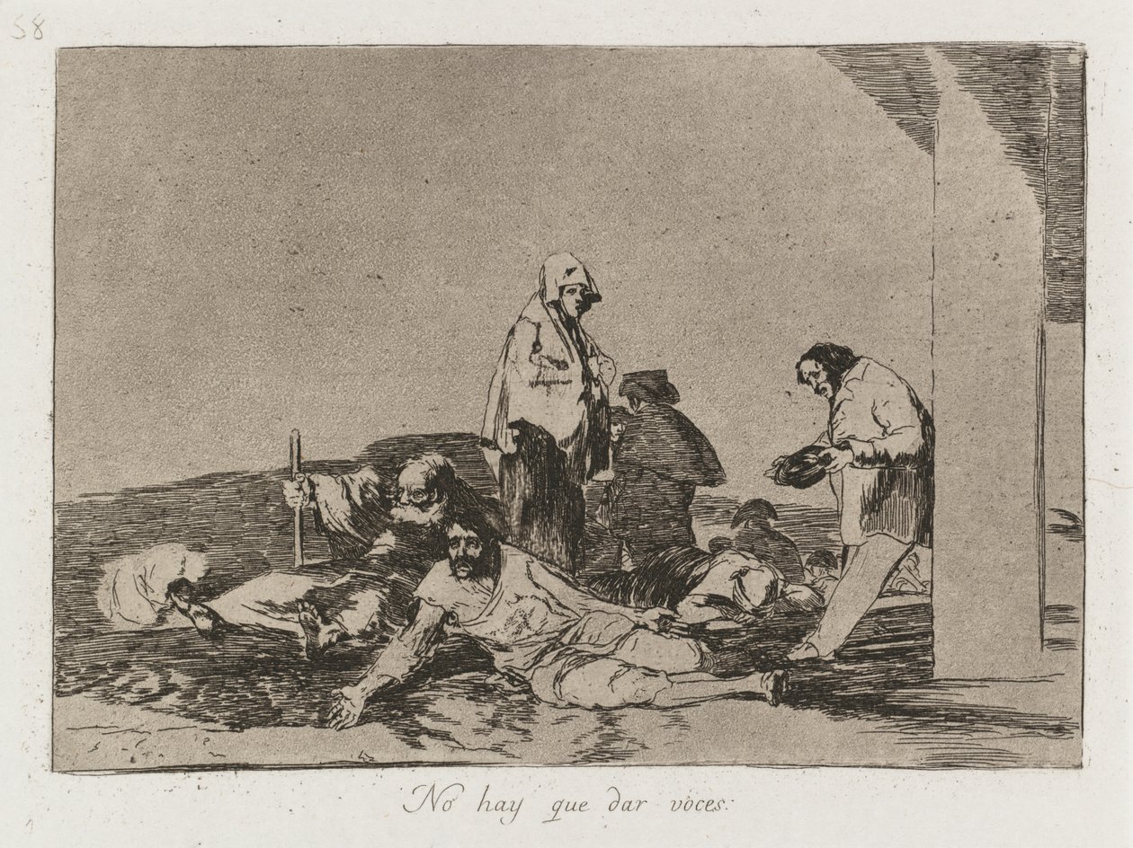 كوارث الحرب: Pl. 58 ، لا فائدة من الصراخ ، 1810-1813. بواسطة فرانسيسكو دي جويا
