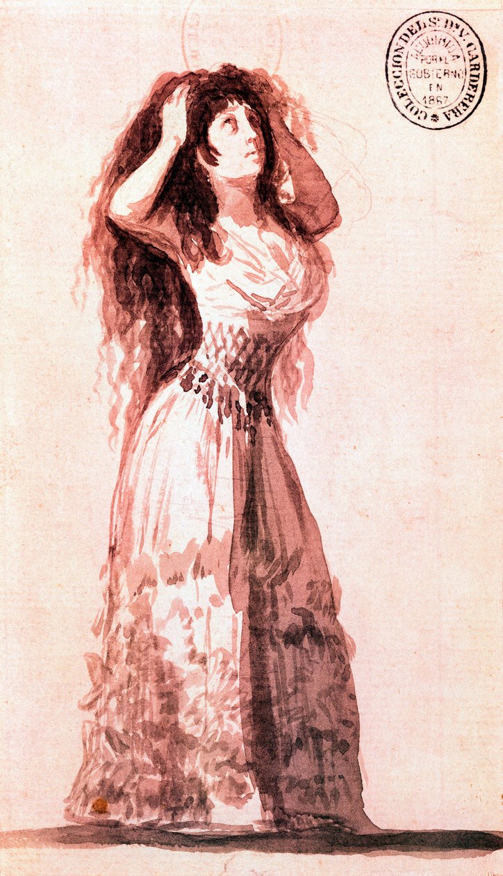 قامت الدوقة ألبا بترتيب شعرها. رسم فرانسيسكو دي جويا إي لوسينتس (1746-1828). 1796. بواسطة فرانسيسكو دي جويا
