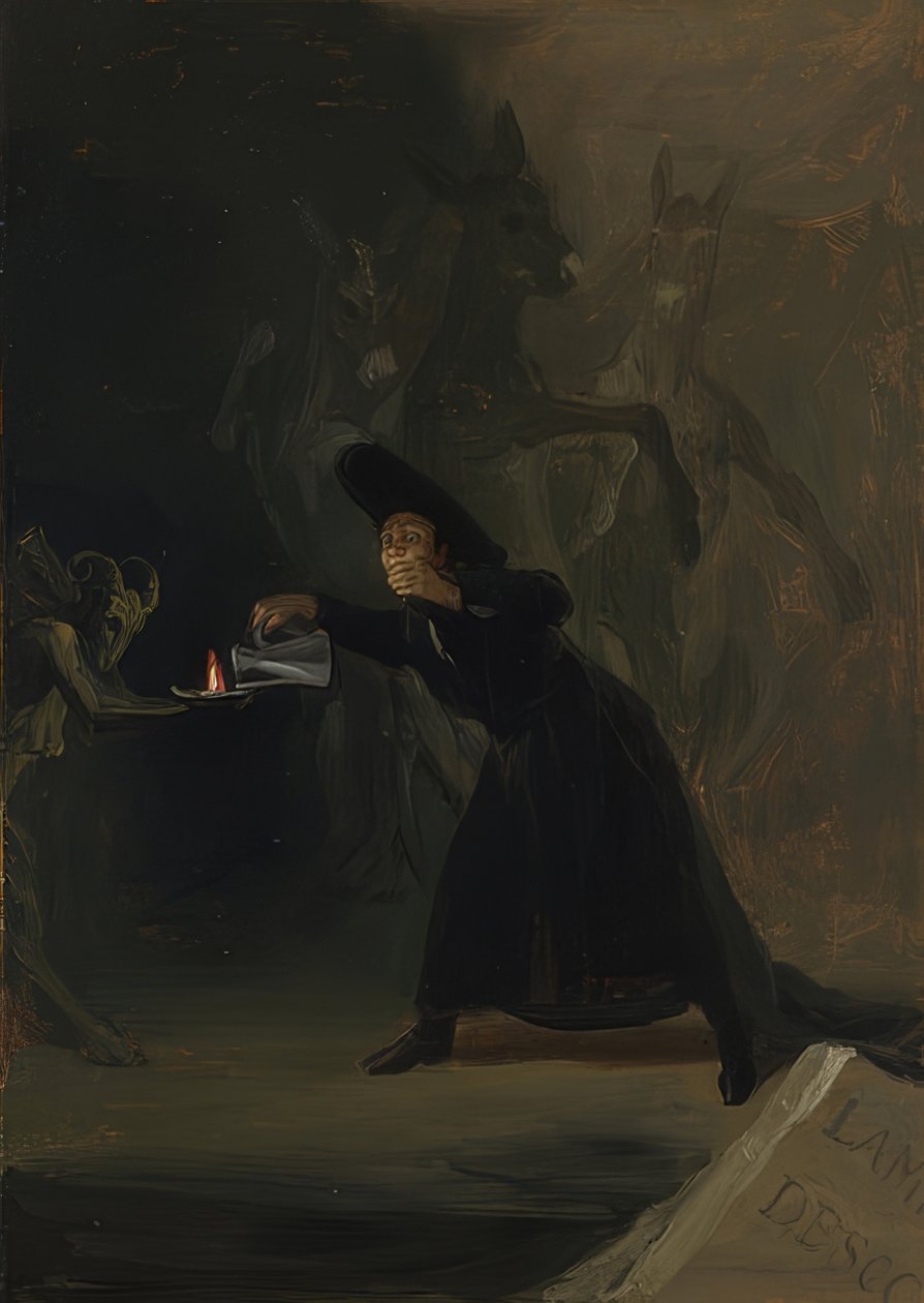 Eine Szene aus He Bewitched by Force von Antonio de Zamora. 1798 بواسطة فرانسيسكو دي جويا