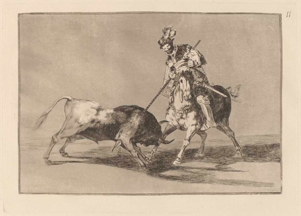 El Cid Campeador يرمي ثورًا آخر (The Cid Campeador Spearing Another Bull) بواسطة فرانسيسكو دي جويا