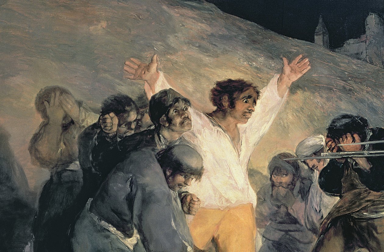 إعدام المدافعين عن مدريد ، 3 مايو 1808 ، 1814 زيت على قماش من التفاصيل 507 بواسطة فرانسيسكو دي جويا