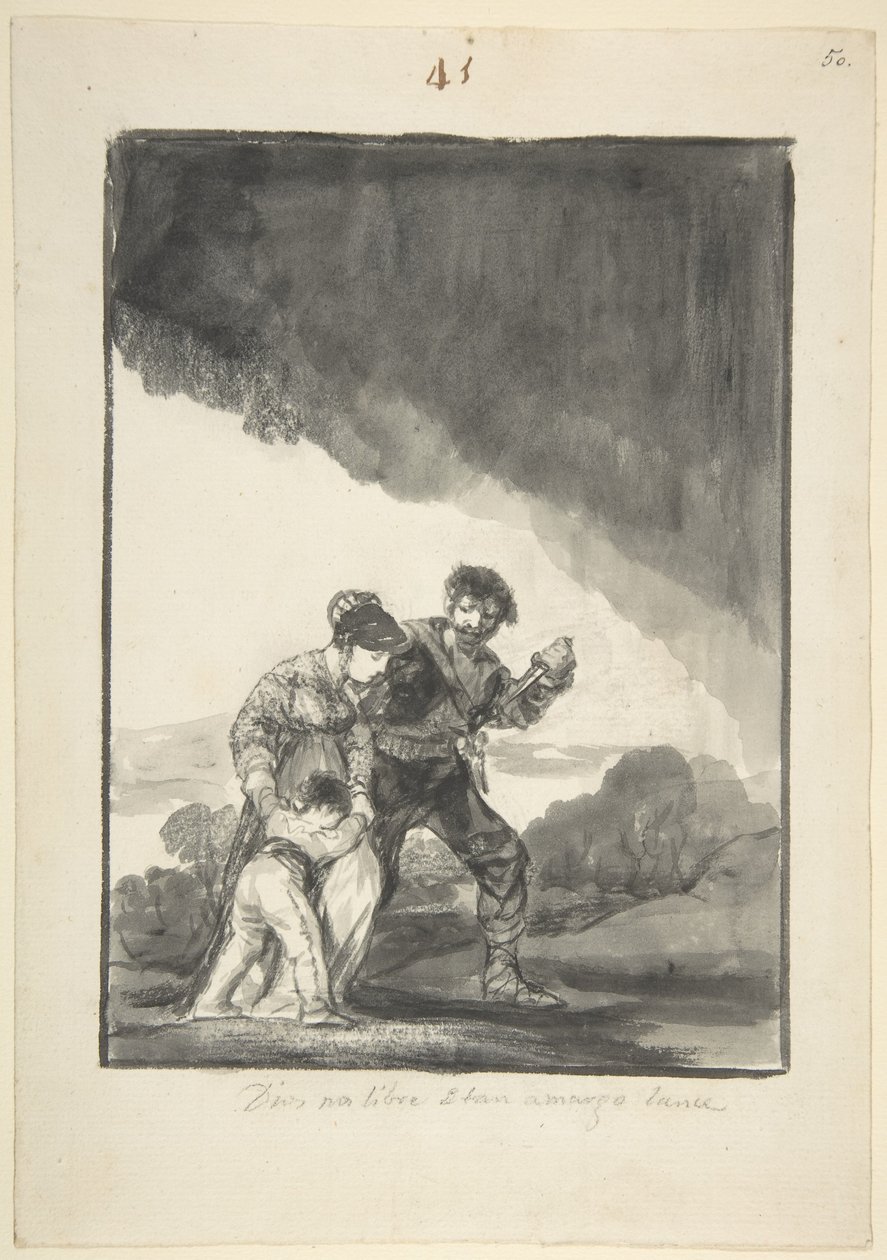 حفظنا الله من هذا المصير المر ، حوالي 1816-20 (فرشاة بالحبر الهندي والغسيل الرمادي والقشط) بواسطة فرانسيسكو دي جويا