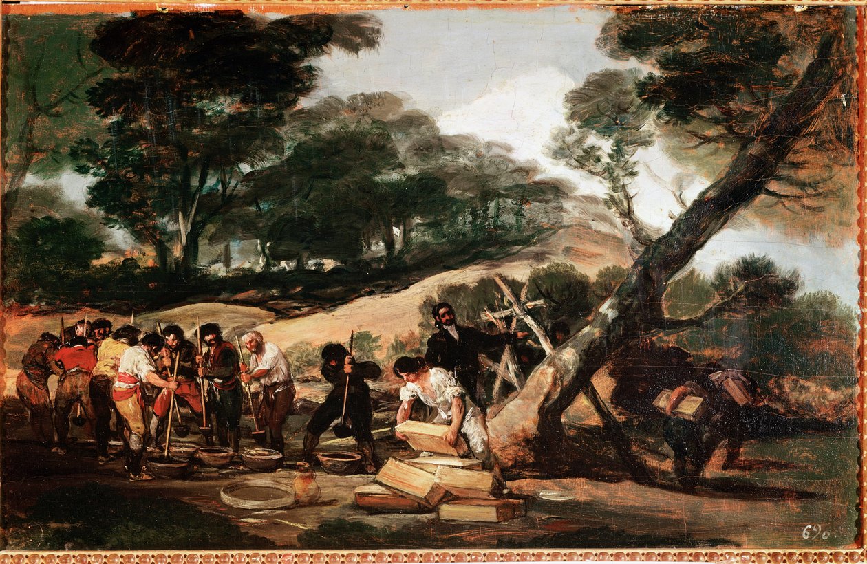 Illegal plant of gunpowder (oil on canvas بواسطة فرانسيسكو دي جويا