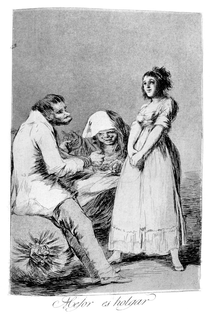من الأفضل أن تكون كسولًا ، 1799 بواسطة فرانسيسكو دي جويا