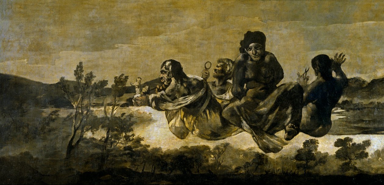 "Les moires" (les Fates) أتروبوس (الأقدار) لوحة لفرانسيسكو غويا (1746-1828) 1820-1823 مقاس 123x266 سم متحف ديل برادو ، مدريد بواسطة فرانسيسكو دي جويا