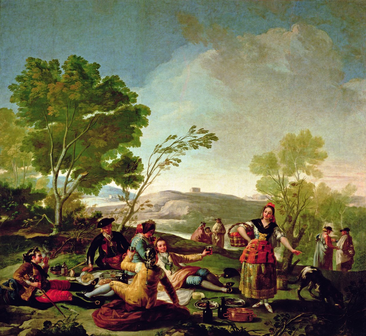 وجبة على ضفاف نهر مانزاناريس ، 1776 بواسطة فرانسيسكو دي جويا