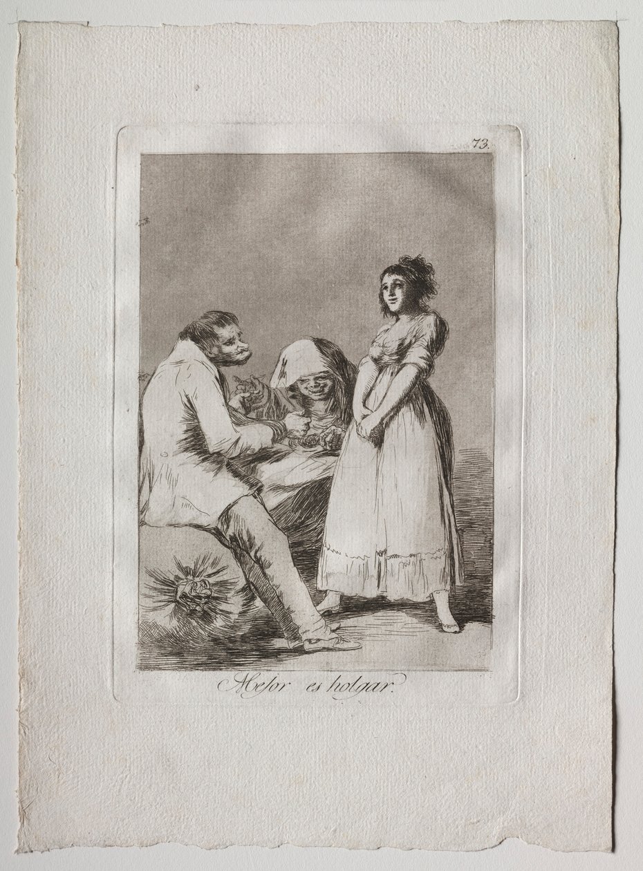 Ochenta Caprichos: من الأفضل أن تكون كسولًا ، 1793-1798. بواسطة فرانسيسكو دي جويا