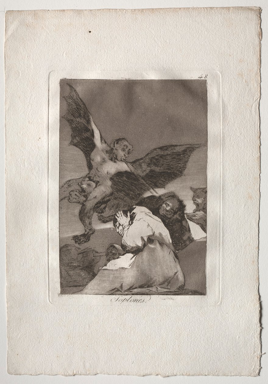 Ochenta Caprichos: Tale-Bearers-Blasts of Wind ، 1793-1798. بواسطة فرانسيسكو دي جويا