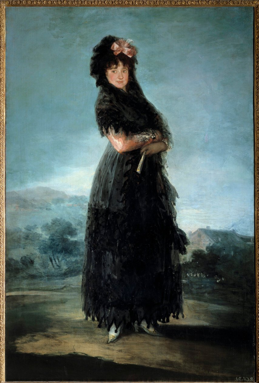 صورة بالحجم الكامل لماريانا والدشتاين ، ماركيز دي سانتا كروز (1763-1808) لوحة لفرانسيسكو دي جويا (1746-1828) من القرن الثامن عشر. 1.42x0.97 م بواسطة فرانسيسكو دي جويا