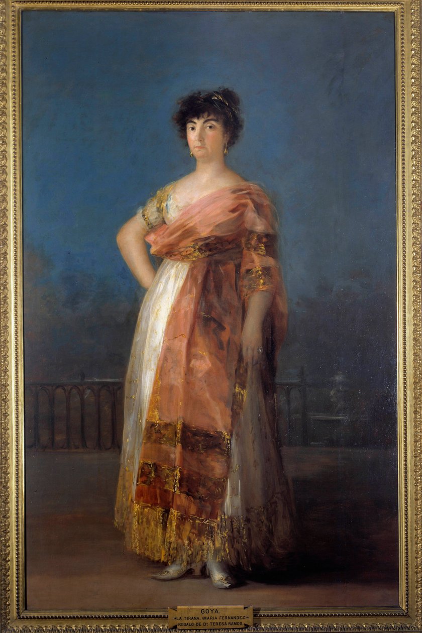 Portrait of the actress Maria del Rosario Fernandez (La Tirana) (1755-1803) Painting by Francisco de Goya (1746-1828) 1799, 206 x 130 cm - Madrid, Real Academy of Bellas Artes de San Fernando - Portrait of the actress Maria del Rosario Fernandez (La Tirana بواسطة فرانسيسكو دي جويا