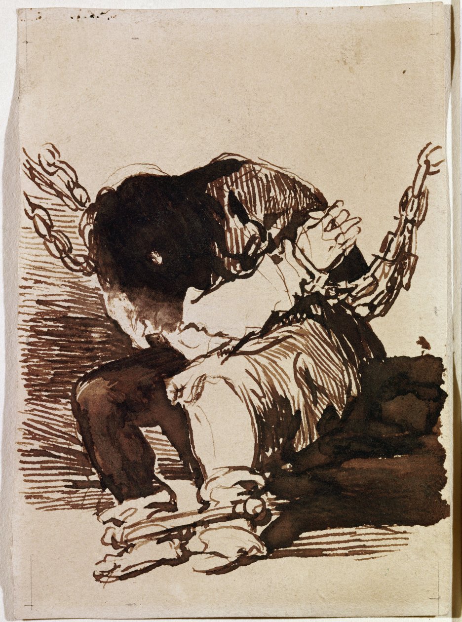 Prisoner chain sitting. (Preparatory drawing بواسطة فرانسيسكو دي جويا
