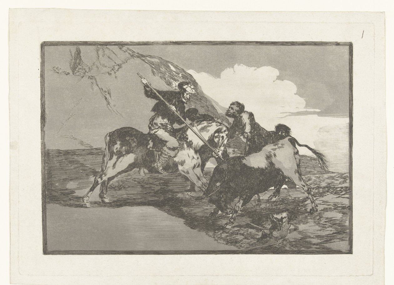 Stierenjacht te paard كيف اصطاد الاسبان القدماء الثيران على ظهور الخيل في الريف Stierenvechten (عنوان المسلسل) مصارعة الثيران (عنوان المسلسل) بواسطة فرانسيسكو دي جويا