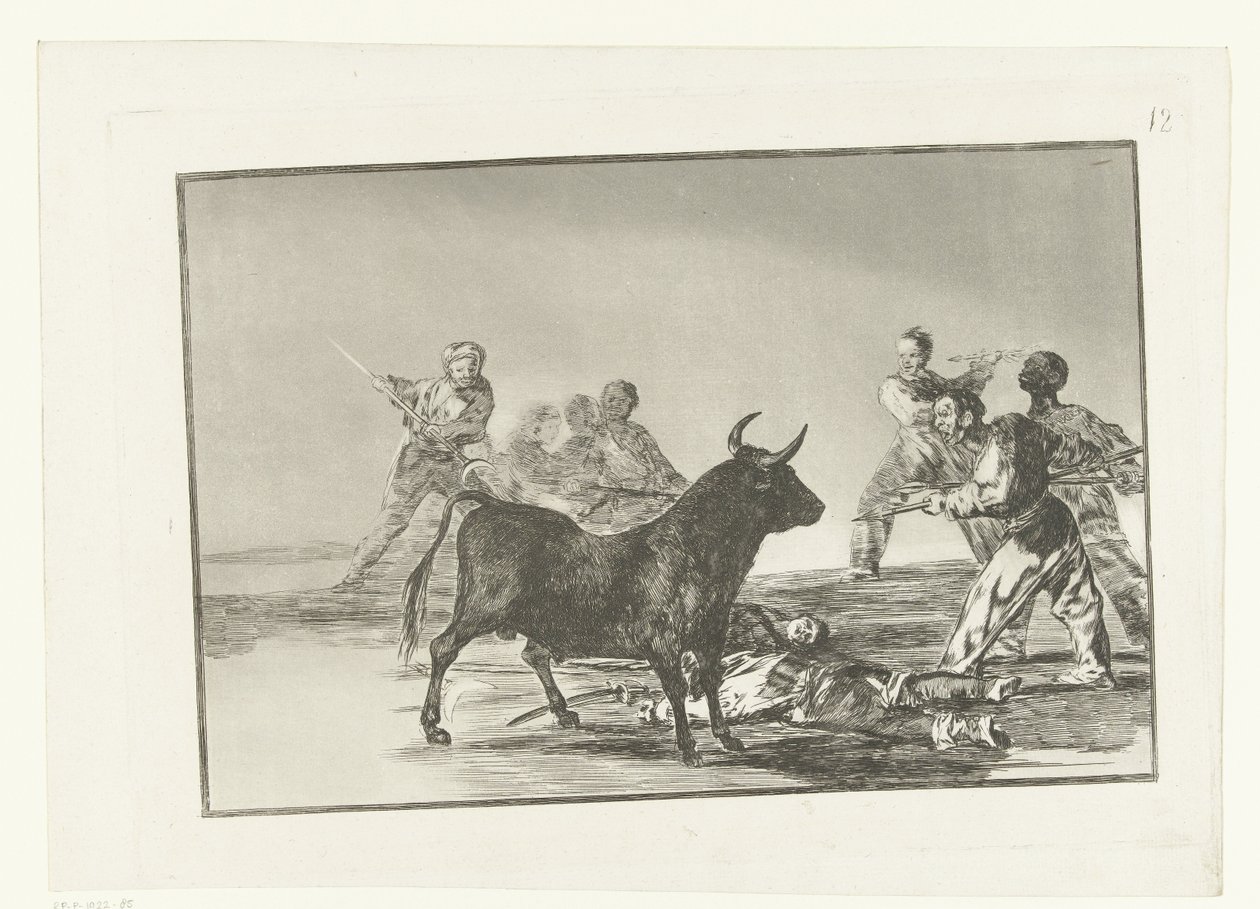 Stierenvechten عشوائي en stier تخلص من الوغد بالرماح. الهلال ، العصابات وغيرها من الأسلحة Stierenvechten (عنوان المسلسل) مصارعة الثيران (عنوان المسلسل) بواسطة فرانسيسكو دي جويا
