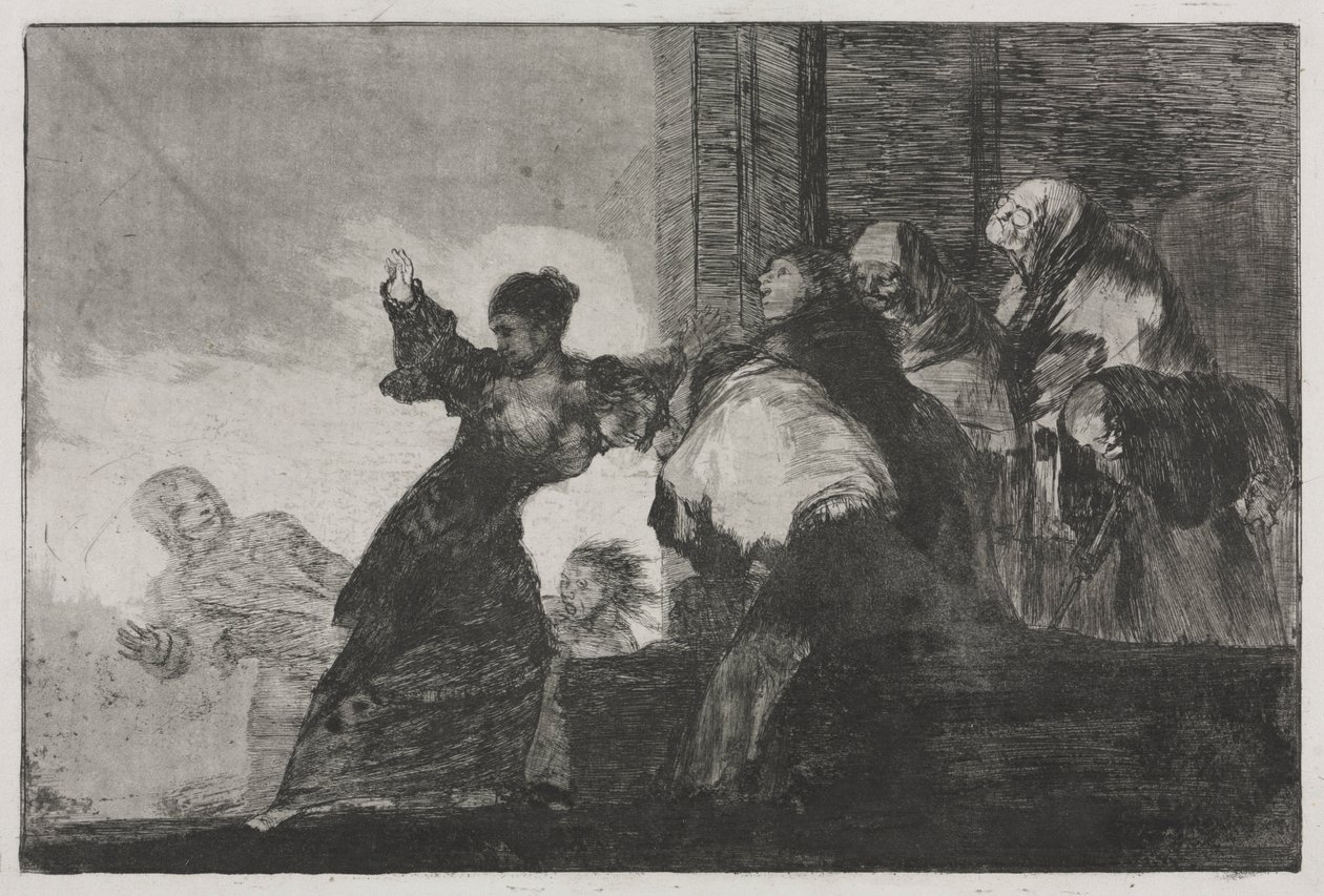 الأمثال: رأسان أفضل من واحد أو حماقة فقيرة ، 1816-1823 مطبوعة ج. 1863. بواسطة فرانسيسكو دي جويا