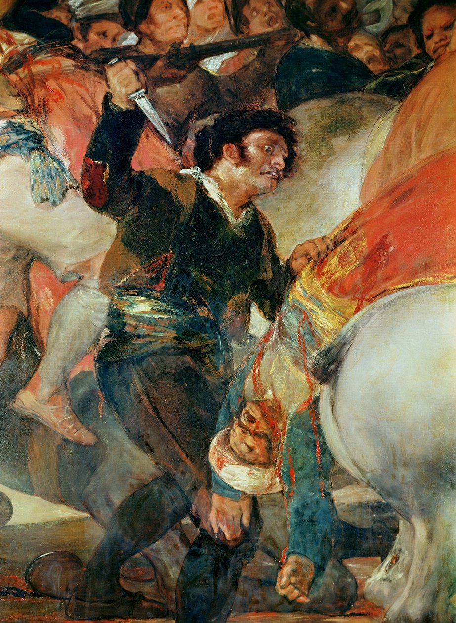الثاني من مايو 1808. أعمال الشغب ضد المرتزقة المملوكيين ، تفاصيل رجل بخنجر ، 1814 بواسطة فرانسيسكو دي جويا