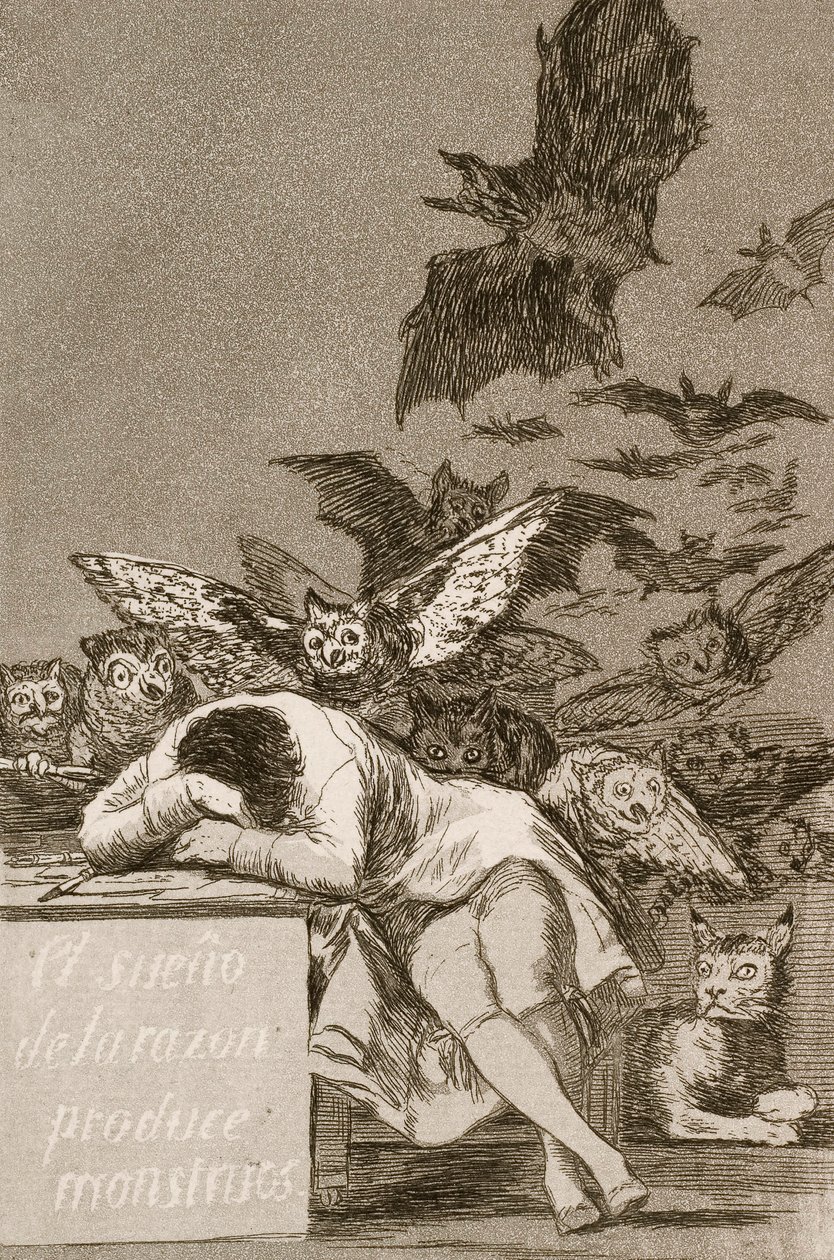 The Sleep of Reason ينتج الوحوش بواسطة فرانسيسكو جويا بواسطة فرانسيسكو دي جويا