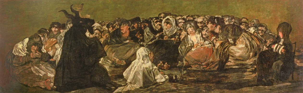 سبت السحرة أو الماعز العظيم (إحدى اللوحات السوداء) ، c.1821-23 بواسطة فرانسيسكو دي جويا