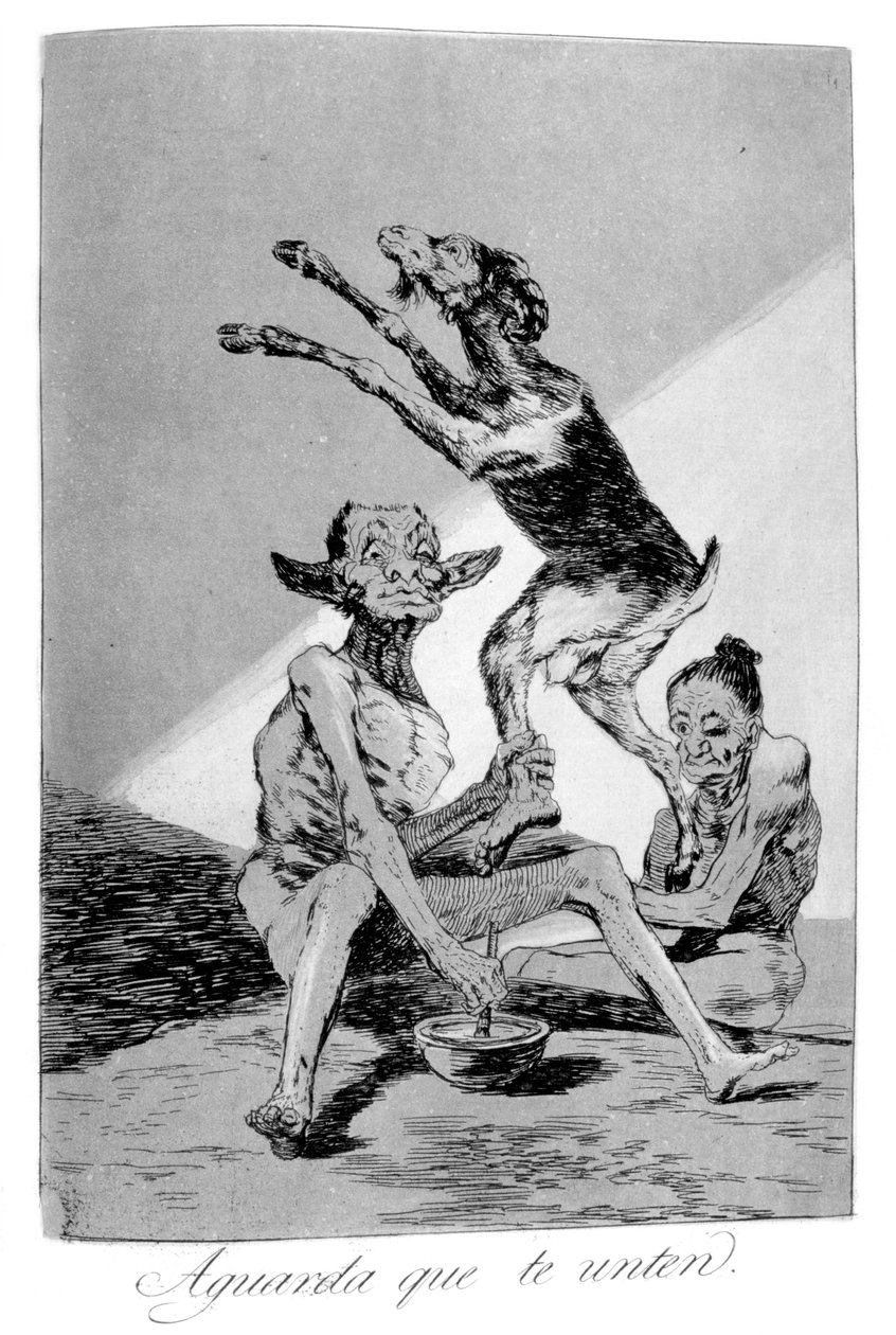 انتظر حتى يتم مسحك ، 1799 بواسطة فرانسيسكو دي جويا