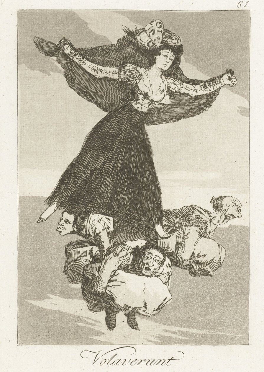 لقد طاروا Volaverunt (العنوان على الجسم) Los Caprichos (عنوان السلسلة) بواسطة فرانسيسكو دي جويا