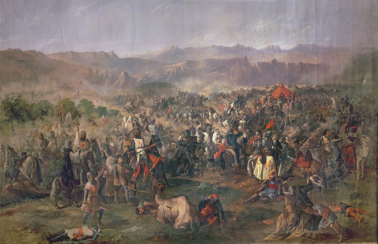 معركة لاس نافاس دي تولوسا التي هزم فيها ملوك قشتالة الموحدين عام 1212 (زيت على قماش) بواسطة فرانسيسكو دي باولا فان هالين