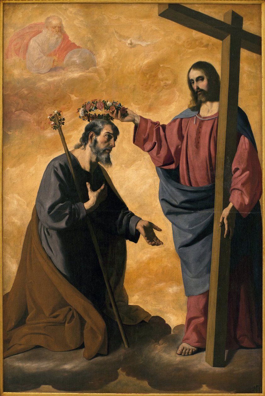 السيد المسيح يصيح القديس يوسف. لوحة لفرانسيسكو دي زورباران (1598-1664) ، زيت على قماش ، حوالي 1640. متحف الفنون الجميلة في سيفيل ، إسبانيا. بواسطة فرانسيسكو دي زورباران