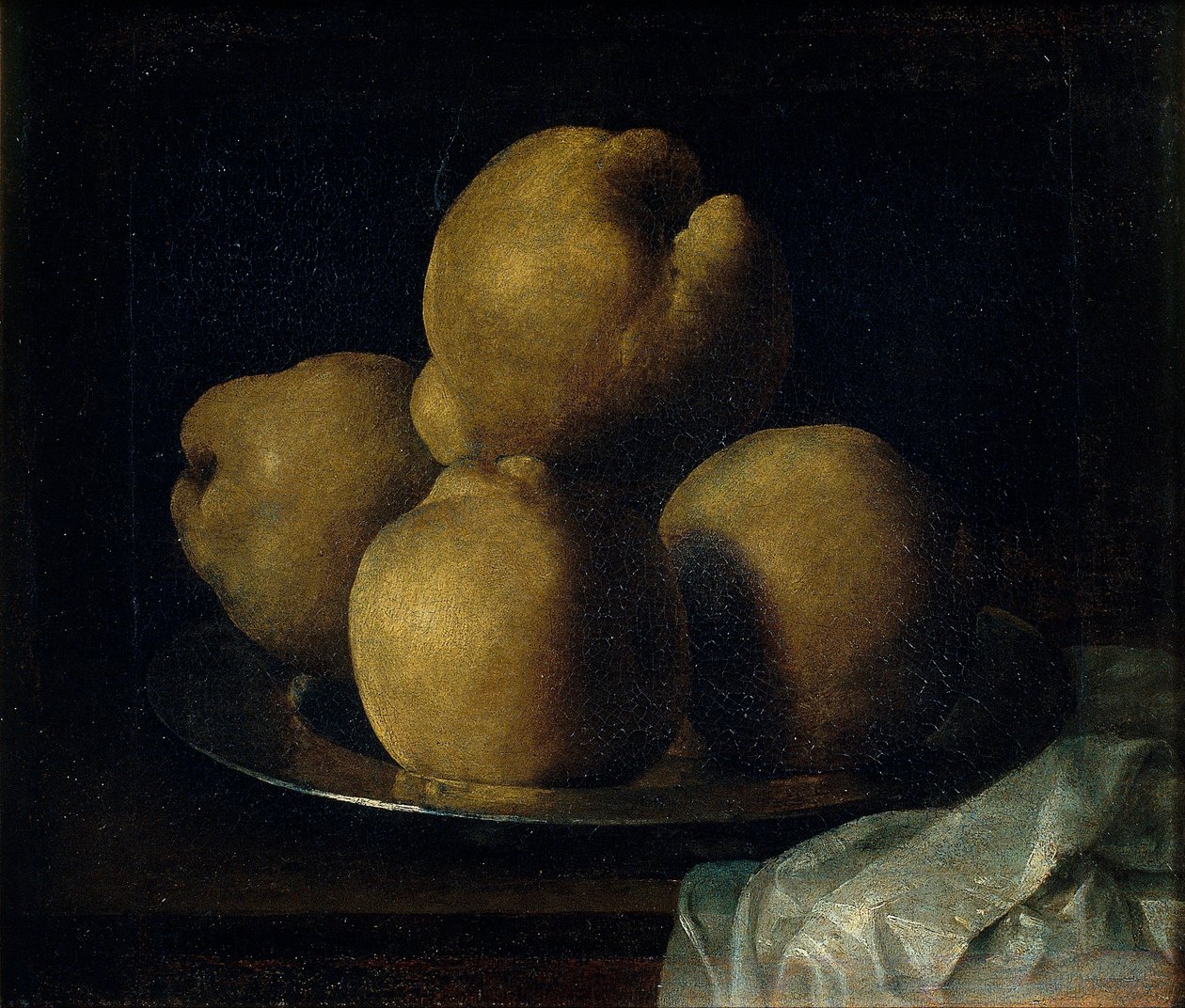 عملات Nature morte aux coings - Still Life with Dish of Quince - Zurbaran، Francisco، de (1598-1664) - بين 1633 و 1664 - زيت على قماش - 35x40،5 - Museu Nacional d