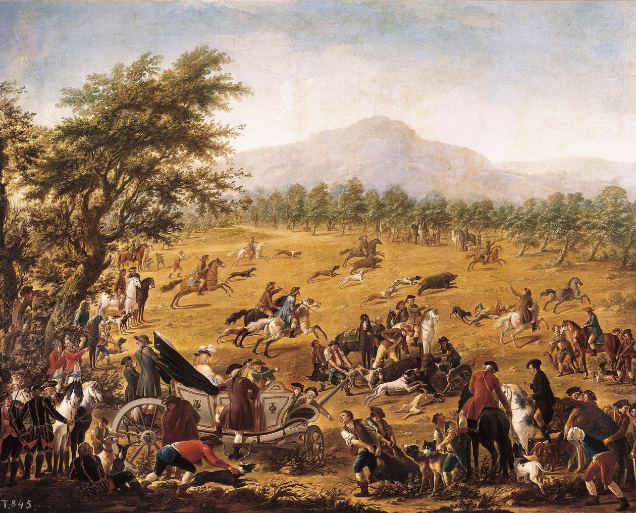 Hunting, c. 1780 (oil on canvas) بواسطة فرانسيسكو دي لا ترافيرس