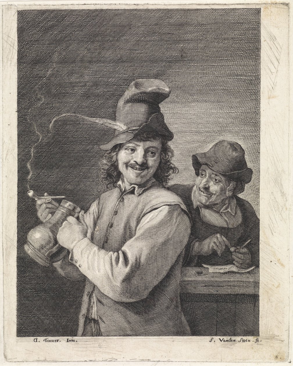 فلاح مع إبريق وأنابيب بواسطة Franciscus van der Steen