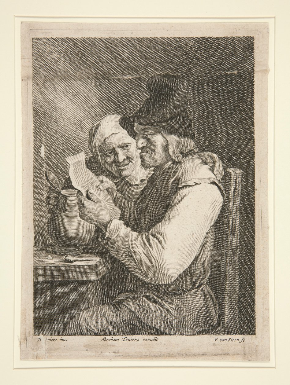 زوجان يقرآن رسالة بواسطة Franciscus van der Steen
