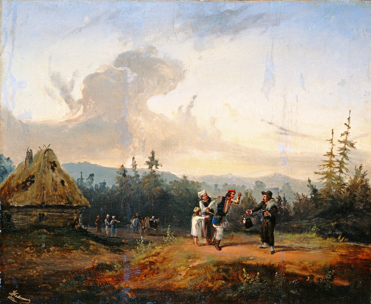 الحجج مع التاجر اليهودي ، 1853 بواسطة Franciszek Kostrzewski