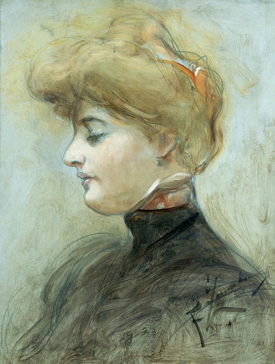 رأس امرأة شقراء ، ج .1895 بواسطة فرانسيسزيك زموركو