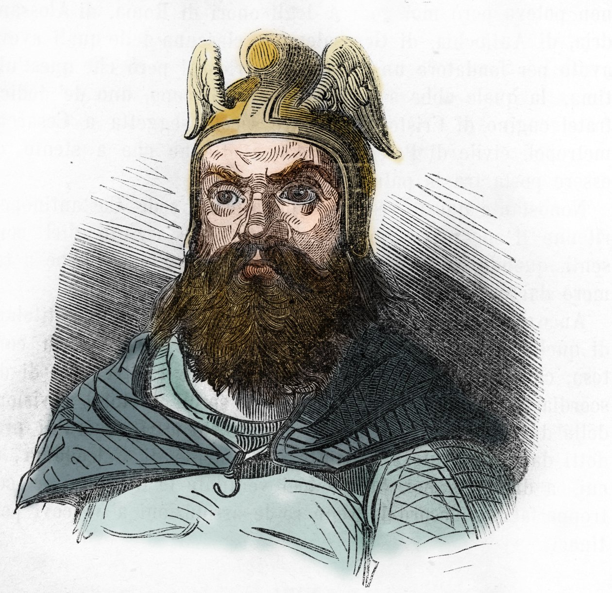 صورة لأتيلا (395-453) ملك الهون - رسم من "أنا مستيري ديل فاتيكانو" بقلم فرانكو ميسترالي 1843 بواسطة فرانكو ميسترالي