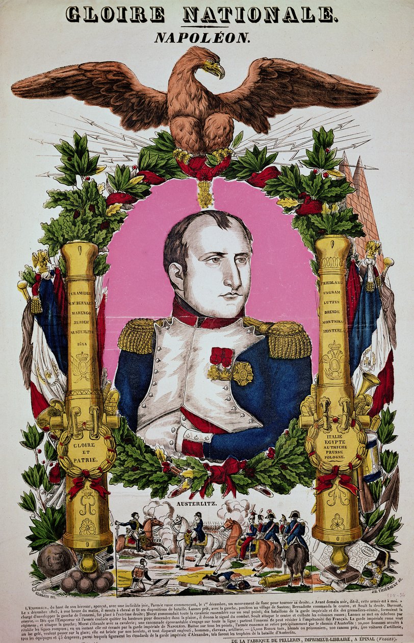 صورة لنابليون الأول (1769-1821) في ذكرى معركة أوسترليتز ، 2 ديسمبر 1805 ، محفورة بواسطة جان بابتيست ثيبولت بواسطة فرانسوا جورجين