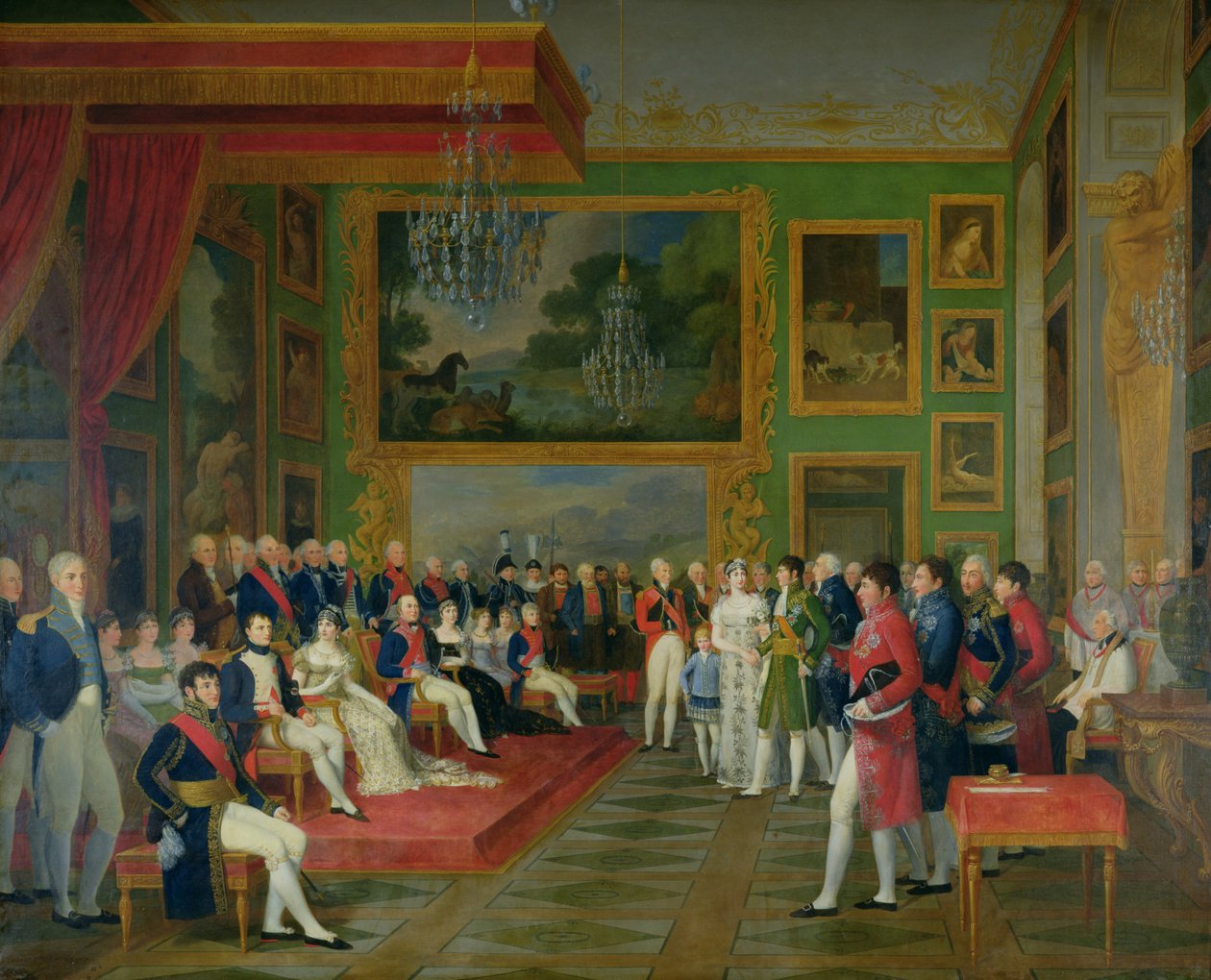 زواج يوجين دي بوهارنايس (1781-1824) من أمالي أوغست من بافاريا في ميونيخ ، 13 يناير 1806 ، 1808 بواسطة فرانسوا غيوم ميناجوت