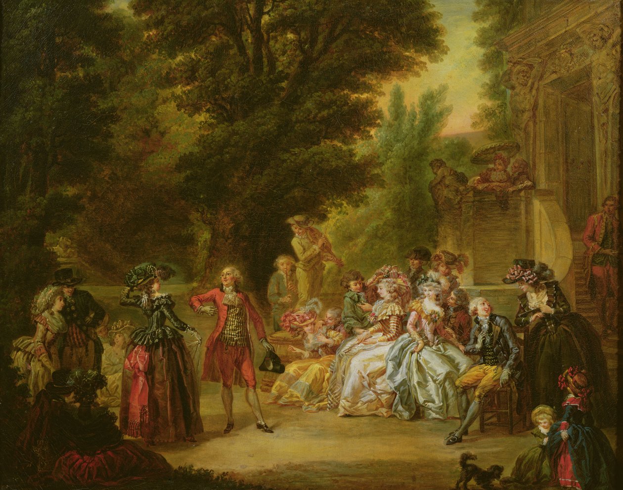 Minuet تحت شجرة البلوط ، 1787 بواسطة فرانسوا لويس جوزيف واتو