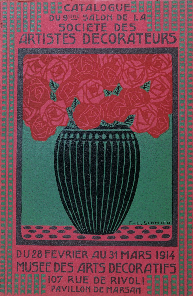 الغلاف الأمامي للكتالوج للصالون التاسع "Societe des Artistes Decorateurs" ، 1914 بواسطة فرانسوا لويس سميث