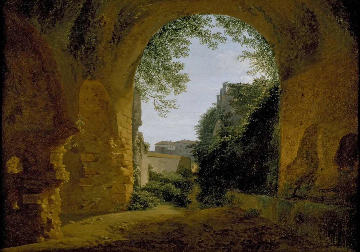 منظر لحديقة ، من داخل قبو روماني ، 1802 - 1824 بواسطة فرانسوا ماريوس جرانيت