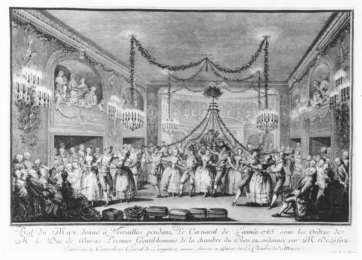 قد الكرة في فرساي خلال كرنفال عام 1763 بواسطة فرانسوا نيكولا مارتينيه