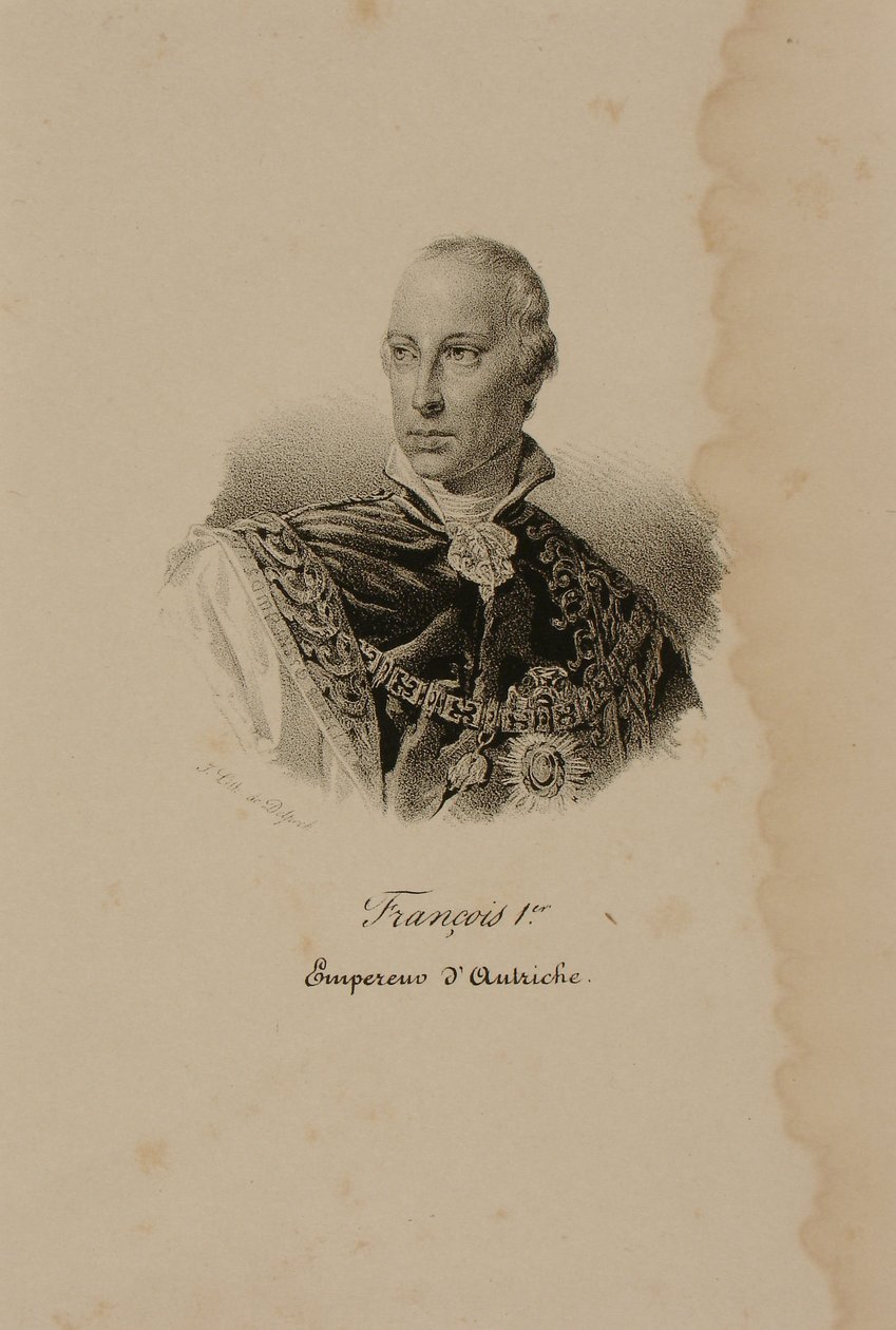 فرانز الأول (1768-1835) الإمبراطور الأول للنمسا (1804-35) (الطباعة الحجرية) بواسطة فرانسوا سيرافين ديلبك