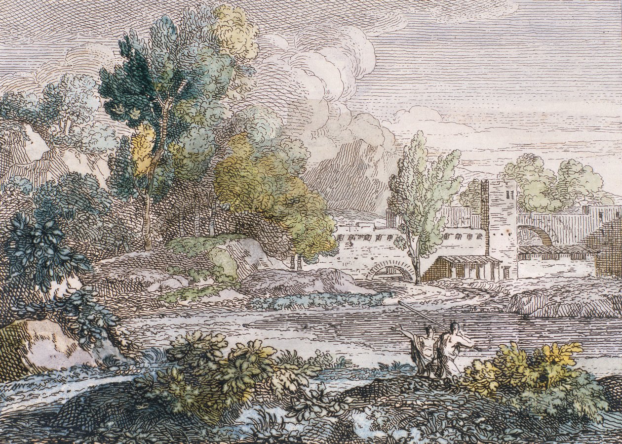 أفقي ، 1807 (نقش محسّن مع مرحاض على ورق) بواسطة فرانسوا كزافييه فابر