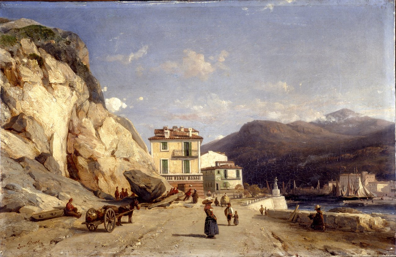 View of the entrance to the harbour, Nice (oil on canvas) بواسطة فرانسوا أنطوان ليون فلوري